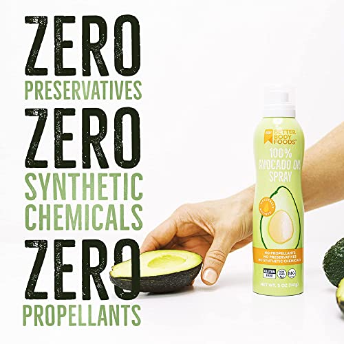 BetterBody Foods Avocado Oil Spray, Non-GMO, Kosher, Keto and Paleo Diet Friendly, for High-Heat Cooking, Frying, Baking, 141 gram