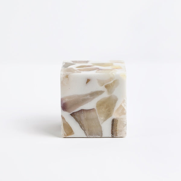 Handmade Fluorite Material: Polystone/, natural ore Weight: 700-800g Size: 7.5*7.5*7.5cm Color: yellow color. Made for parashuteHome.
